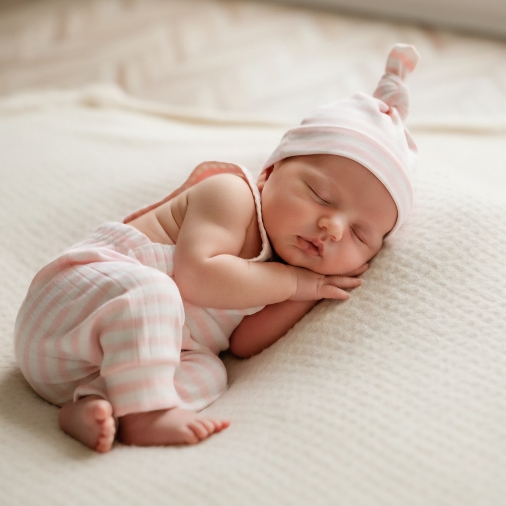 Newborn Photo Prop Ribbed Knit Outfit Baby Girl Pink Overall Suspenders & Hat